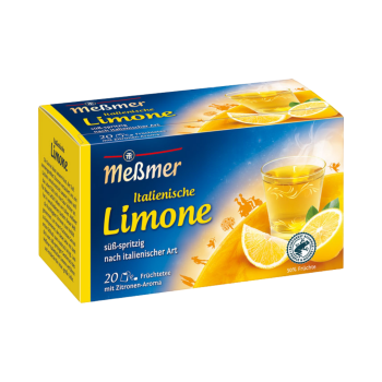 Meßmer Italienische Limone, Früchtetee, Teebeutel im Kuvert, 2. Entnahmefach/displaytauglich, 50g